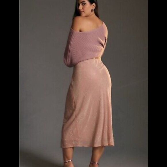 Brand New by Anthropologie Iridescent Rhinestone Midi Skirt - Picture 5 of 14